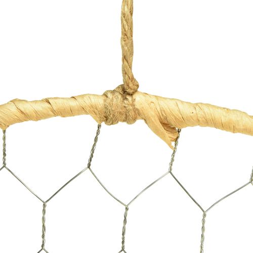 Prodotto Anello decorativo decorazione da appendere in metallo Rafia argento naturale Ø38cm 4 pz