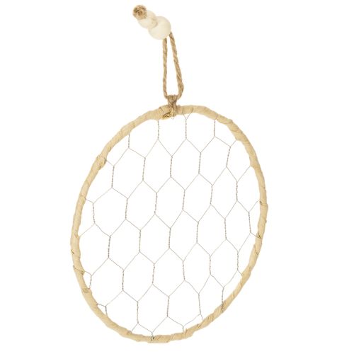 Floristik24 Anelli decorativi in metallo e rafia da appendere, Ø20cm, 4 pezzi, decorazione boho per pareti e finestre.