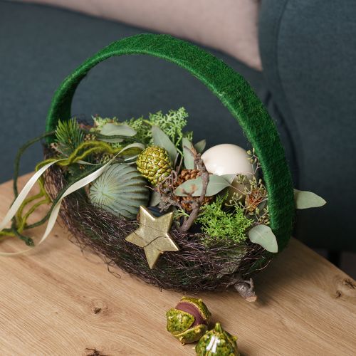 Prodotto Anello decorativo anello decorativo in iuta verde verde scuro 4 cm Ø30 cm 2 pezzi