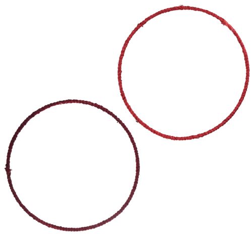 Floristik24 Anello decorativo anello decorativo in iuta rosso rosso scuro Ø30cm 4 pezzi