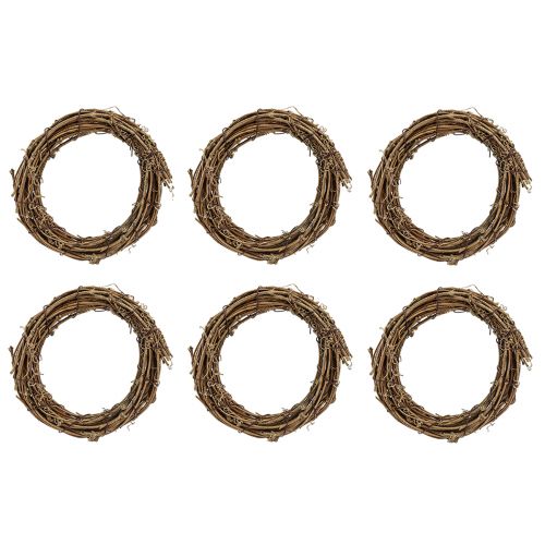 Prodotto Anello decorativo mini ghirlanda di vite naturale Ø15cm 6 pezzi