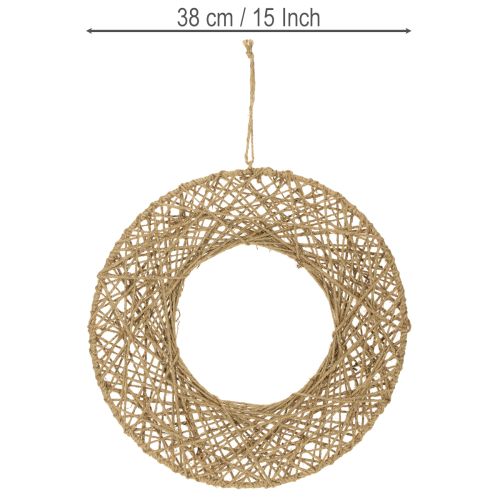 Prodotto Anelli decorativi in juta, stile naturale, decorazione da appendere, stile boho, Ø38cm, 2 pezzi, anelli in metallo, decorazione da parete, decorazione per finestre