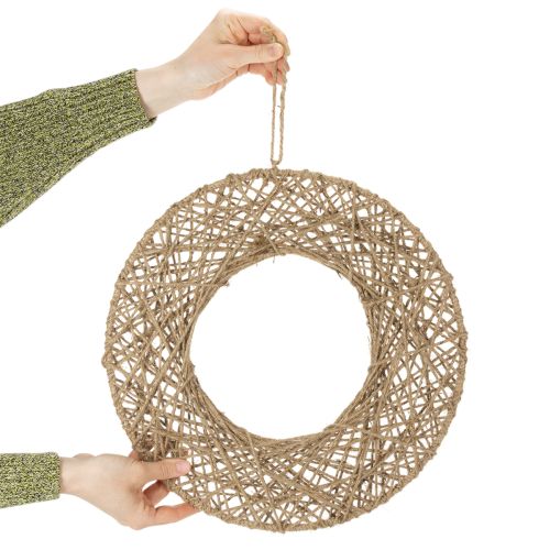 Prodotto Anelli decorativi in juta, stile naturale, decorazione da appendere, stile boho, Ø38cm, 2 pezzi, anelli in metallo, decorazione da parete, decorazione per finestre