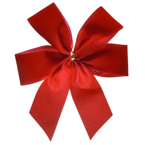 Floristik24 Fiocco decorativo Fiocco in velluto rosso largo 4 cm Fiocco natalizio per esterno 15×18 cm 2pz