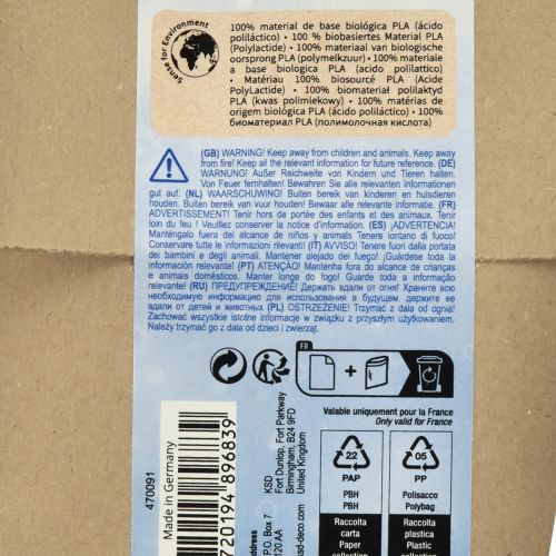 Prodotto Biancaneve decorativa realizzata con mais 100% materiale di origine biologica 20 g