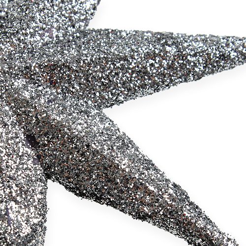 Floristik24 Stella glitterata argento 10 cm 12 pezzi