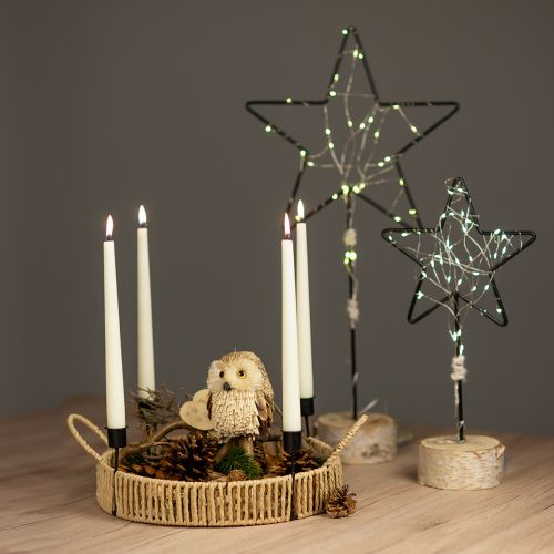 Prodotto Vassoio decorativo in legno portacandele in metallo naturale nero Ø30cm