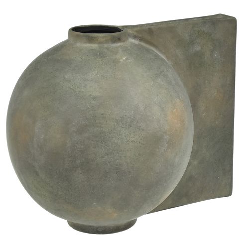 Floristik24 Vaso decorativo in ceramica aspetto antico grigio bronzo 30×20×24 cm