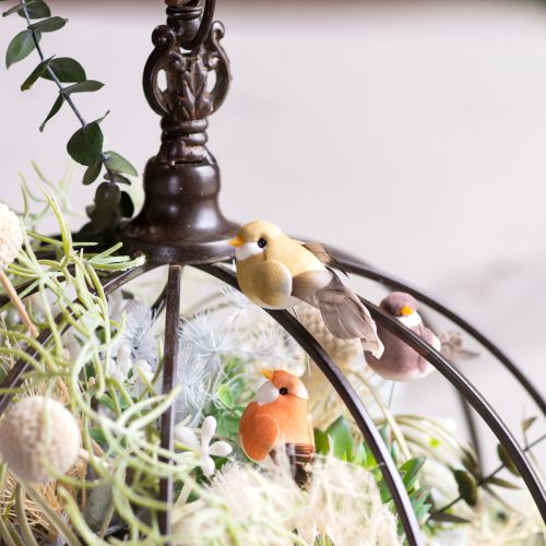 Prodotto Uccelli decorativi, decorazioni artificiali per la casa, occasioni primaverili, con piumaggio colorato fatto di piume vere, 5 cm, 18 pezzi