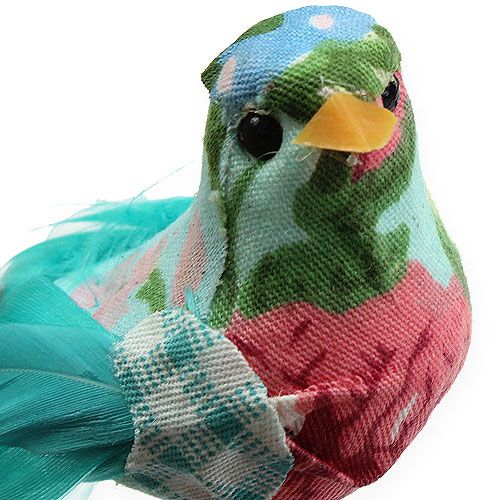 Floristik24 Uccello decorativo su filo Turkis 13cm 2 pezzi