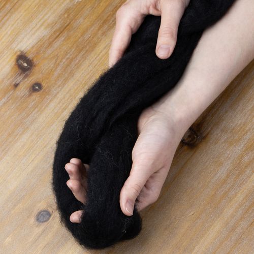 Prodotto Lana decorativa, cordoncino di lana, feltro di lana per lavori creativi e floricoltura, 2 m, nero