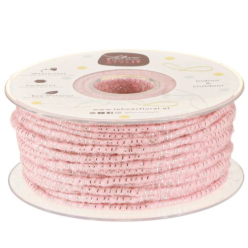 Floristik24 Filo per stoppino Glamour Rosa/Argento con filo 33m