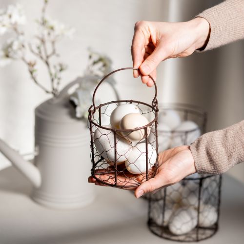 Prodotto Set di cestini in filo metallico ideali per l'uso decorativo o in giardino, 25 cm, 1 set