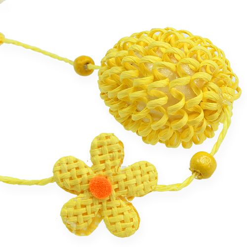 Floristik24 Ghirlanda con uova di Pasqua e fiori Giallo 120cm