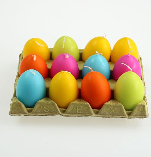 Easter Candela uovo 6cm multicolore assortito 12 pezzi | Floristik24.it