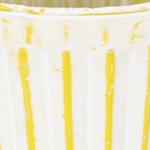 Prodotto Secchio per piantare, fioriera con manici, decorazione in metallo rosa/verde/giallo shabby chic Ø16,5cm H15cm set da 3 pezzi