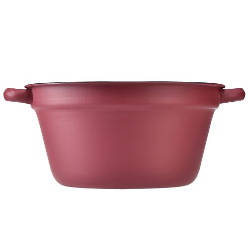 Prodotto Secchio con manici vasca decorativa in metallo per piantare rosso Ø20,5 cm H10,5 cm
