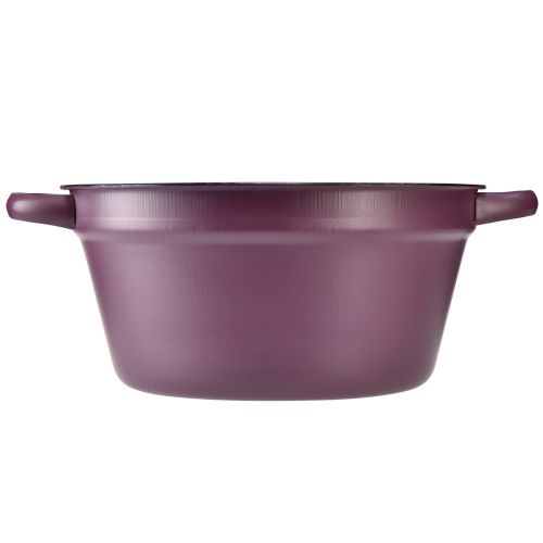 Prodotto Secchio con manici vassoio per piante in metallo viola Ø22,5 cm H10,5 cm