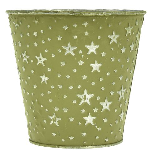 Prodotto Fioriera Argento Verde Vaso da fiori Stelle in metallo Ø14cm