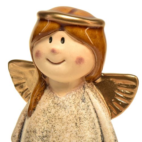 Prodotto Figure decorative di angeli - Crema e bianco con accenti dorati, 13 cm - Abbellimento celeste per la tua casa - Confezione da 2