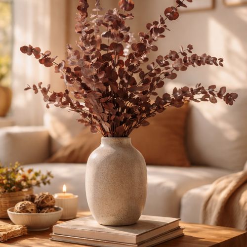 Prodotto Rami di eucalipto, eucalipto conservato, fiori secchi, rossi, 75 cm, 150 g