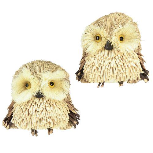 Prodotto Figure decorative gufo autunno con coni 12,5×10×10 cm 2 pz