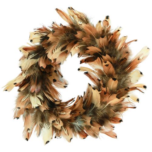 Ghirlanda di piume vere piume ghirlanda di piume di fagiano marrone Ø24cm