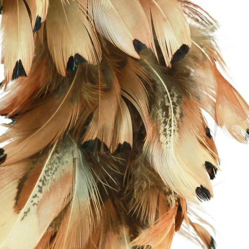 Prodotto Ghirlanda di piume vere piume ghirlanda di piume di fagiano marrone Ø24cm