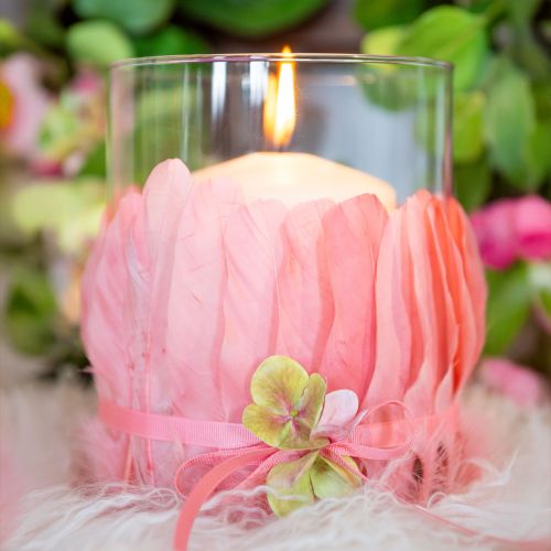 Prodotto Piume per l&#39;artigianato Piume d&#39;oca rosa 18 cm - 20 cm 20 g x 2 pezzi