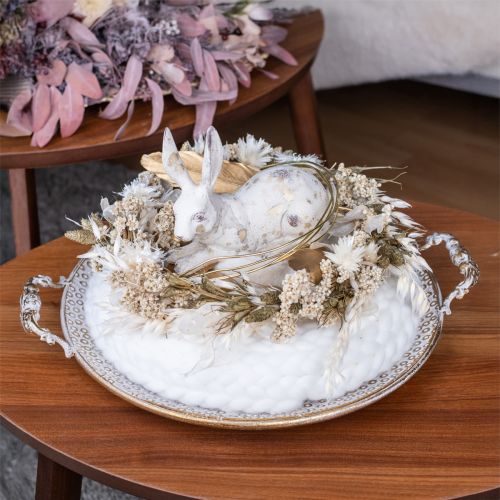 Prodotto Ghirlanda decorativa in feltro di lana bianca da appendere Ø25cm