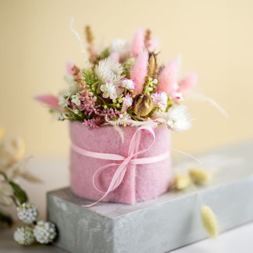 Floristik24 Nastro in feltro 7,5 cm x 5 m rosa