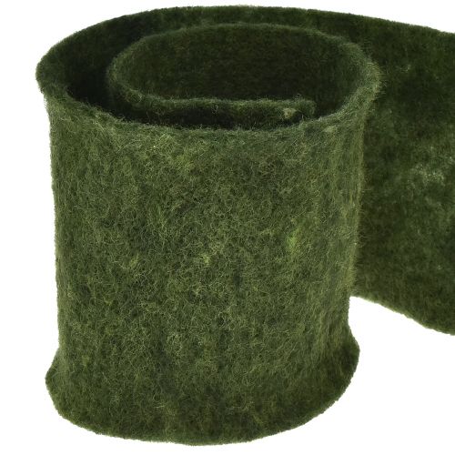 Floristik24 Nastro di feltro nastro di lana feltro artigianale rotolo di feltro verde scuro 15 cm 5 m