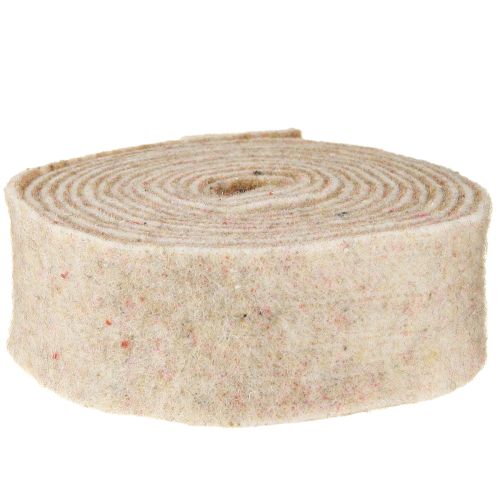 Prodotto Nastro di feltro nastro di lana tessuto decorativo feltro di lana beige marrone-rosso 7,5 cm 5 m