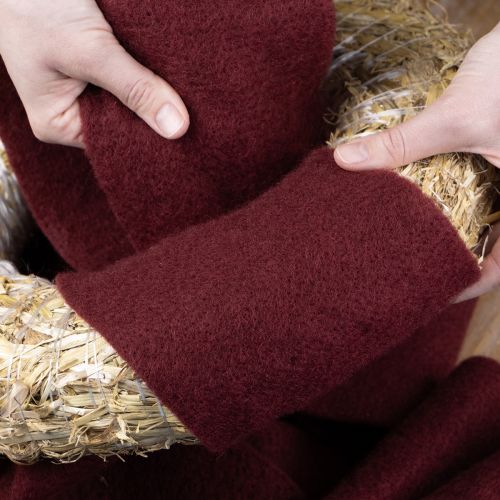 Prodotto Nastro di feltro di lana, rosso scuro, 15 cm x 5 m, per decorazioni e lavori artigianali