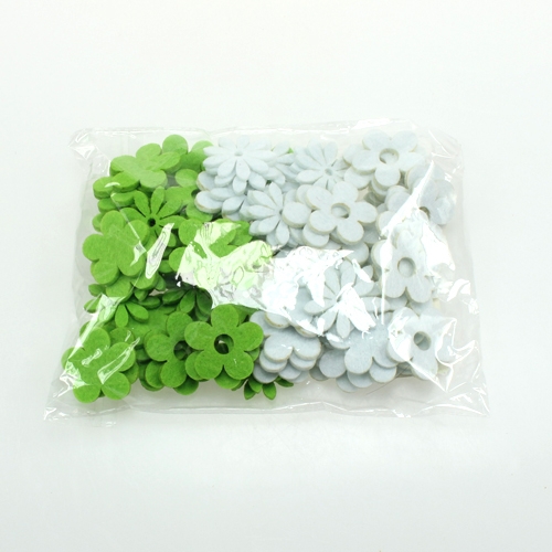 Floristik24 Fiore in feltro per diffusione verde, bianco 3,5 cm 96 pezzi