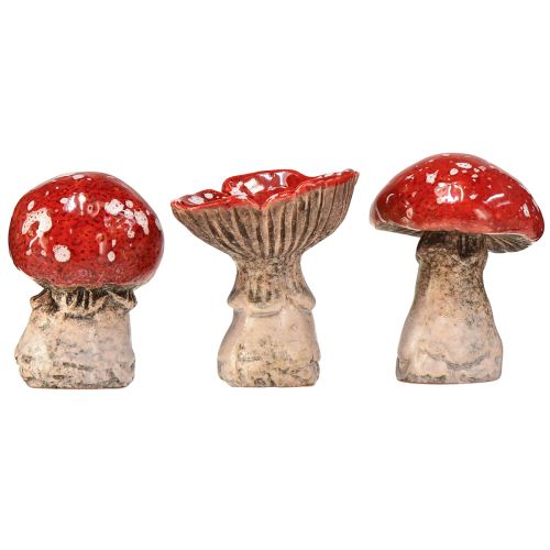 Prodotto Affascinanti decorazioni a forma di fungo velenoso in ceramica - Rosso con pois bianchi, 8,6 cm - Decorazione ideale per il giardino - Confezione da 3