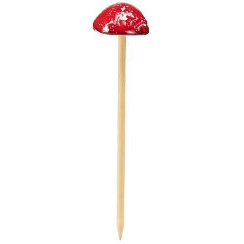 Prodotto Funghi velenosi su bastoncino, rossi, 5,5 cm - funghi autunnali decorativi per il giardino e la casa, 6 pezzi