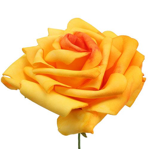 Prodotto Rose in schiuma giallo scuro Ø10cm 8pz