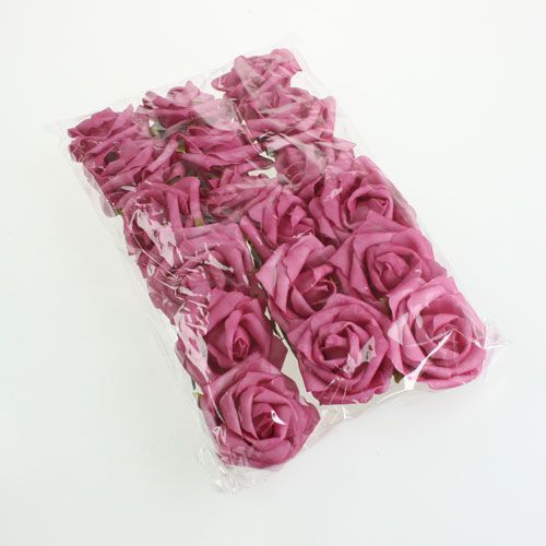 Floristik24 Rose in schiuma Ø 8 cm fucsia 18 pz