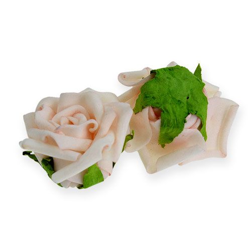 Floristik24 Schiuma di fiori di rosa crema 5 cm con ago 12 pezzi