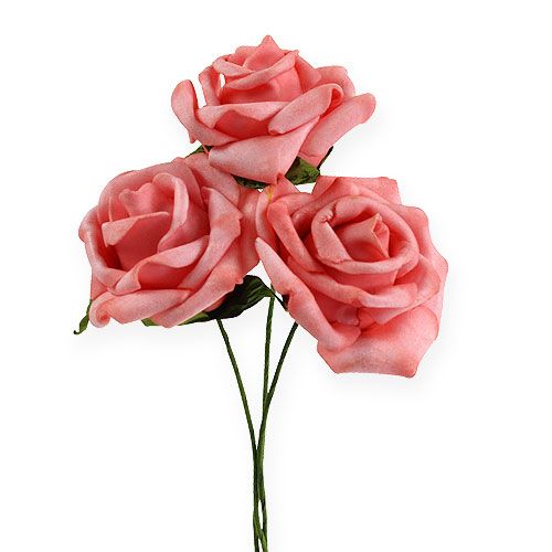 Floristik24 Rosetta in schiuma Ø 6cm rosa 27p