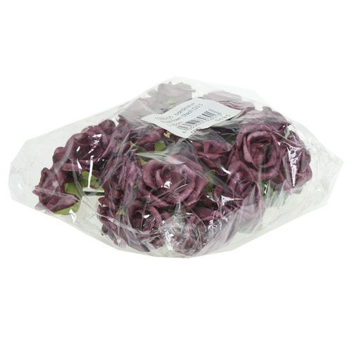 Floristik24 Schiuma Rose Bordeaux Ø3,5cm 30 pezzi