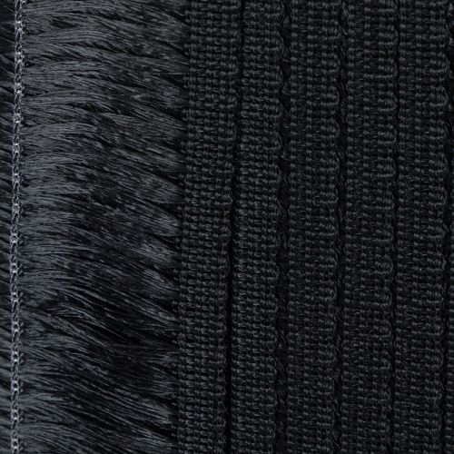Prodotto Nastro nero sfrangiato 4 cm, passamaneria a cordoncino, lurex decorativo sfrangiato 25 m