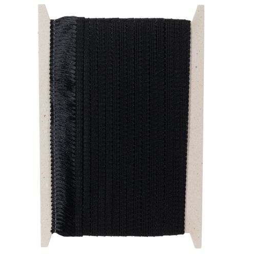 Prodotto Nastro nero sfrangiato 4 cm, passamaneria a cordoncino, lurex decorativo sfrangiato 25 m