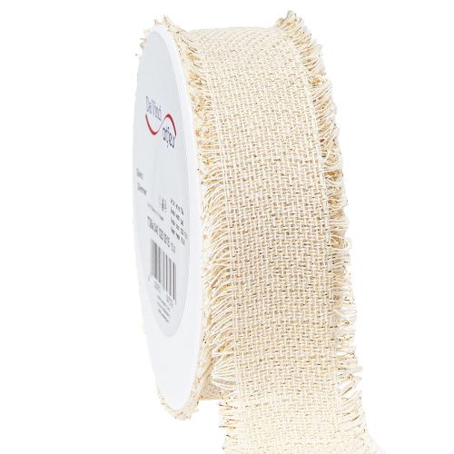 Nastro con frange nastro decorativo in oro bianco L40mm L15m