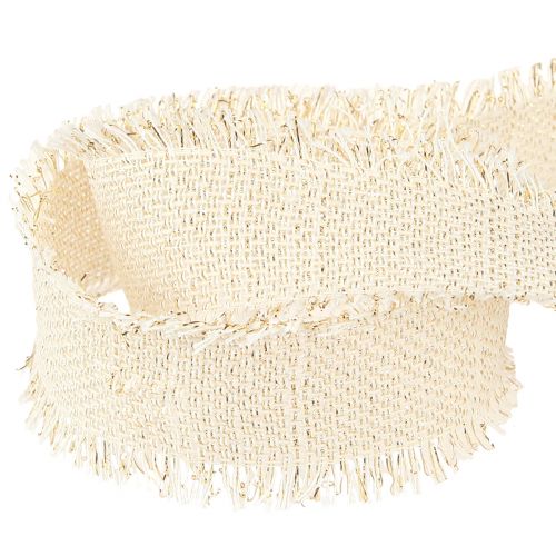 Prodotto Nastro con frange nastro decorativo in oro bianco L40mm L15m