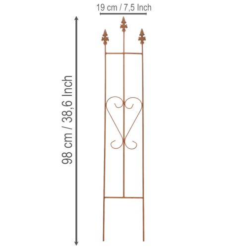 Prodotto Traliccio da giardino, supporto decorativo a forma di cuore per piante rampicanti, 98 cm