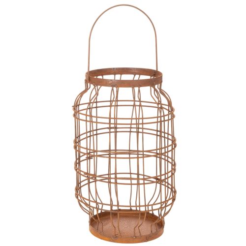 Lanterna da giardino, in metallo, finitura arrugginita, con manico, stile vintage, Ø19,5 cm acquistare | Floristik24.it