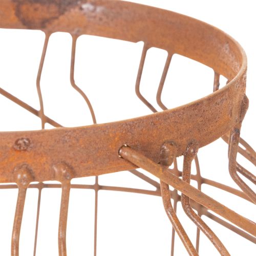 Lanterna da giardino, in metallo, finitura arrugginita, con manico, stile vintage, Ø19,5 cm | Floristik24.it