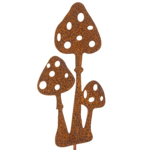 Paletto da giardino in acciaio anticato, paletto decorativo per amanita muscaria, 15 cm, 6 pezzi